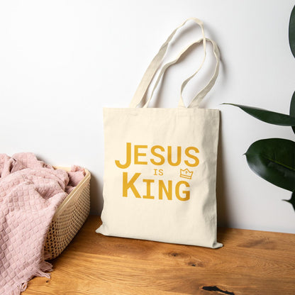 Jesus is King Tote Bag